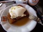 Ekmek kadayif (a honey and sugar syrup soaked sponge pudding) with kaymak (clotted cream) - Yum!