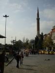 A view down the street outside the Hagia Sophia in Istanbul